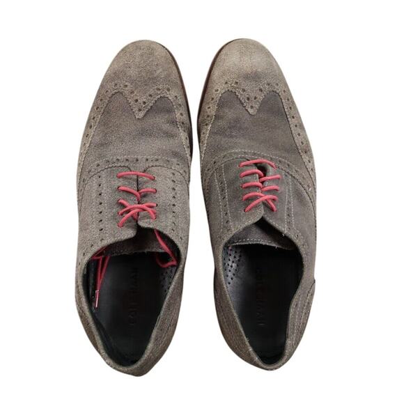 Cole Haan Shoes Mens 9 Oxford Wingtip Professional Formal Leather Classic Gray - Picture 8 of 16